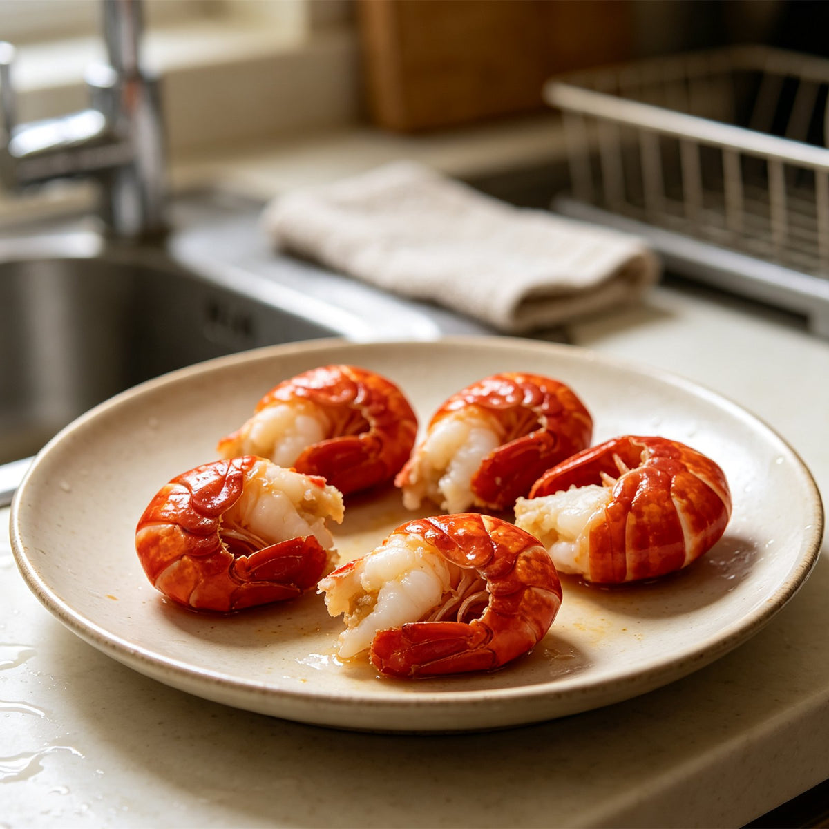 Cooked Crayfish Tails Ready To Eat